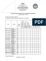 Teachers Individual Report On Ict Equipment Utilization