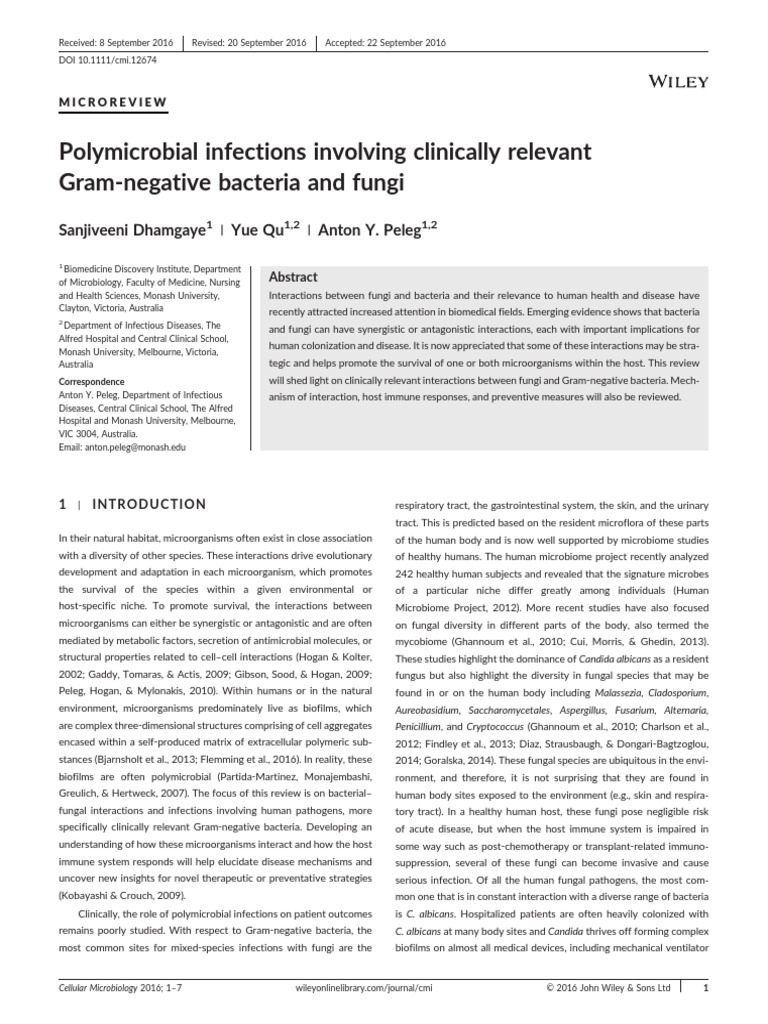 4 POLYMICROBIAL INFECTIONS Dhamgaye - Et - Al-2016-Cellular ...