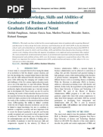 Acquired Knowledge, Skills and Abilities of Graduates of Business Administration of Graduate Education of Neust