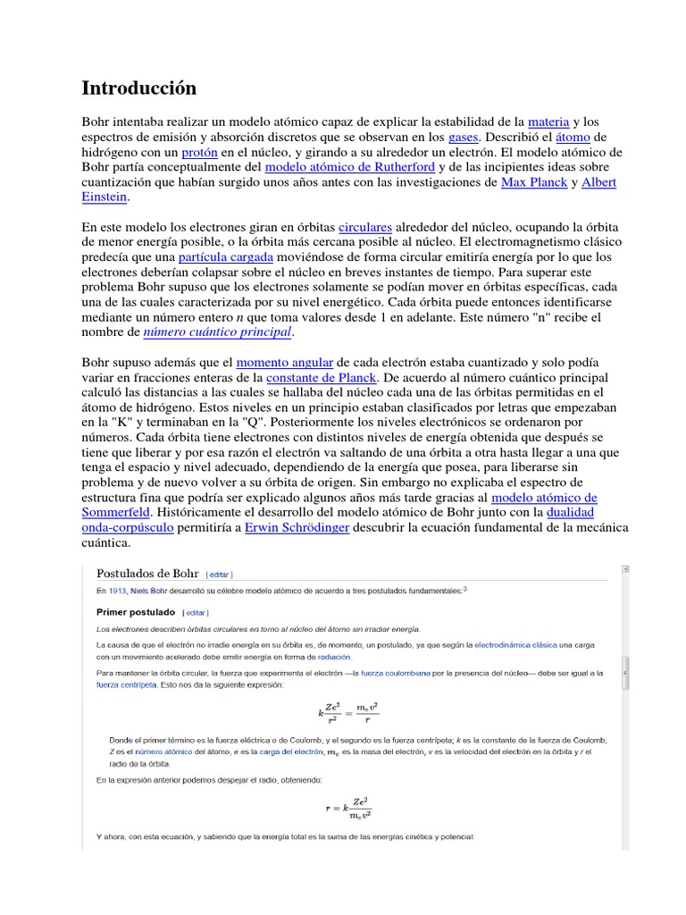 Modelo Atomico De Bohrpdf