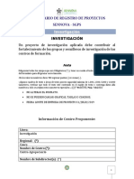 Formulario de Registro de Proyectos Sennova - Sgps