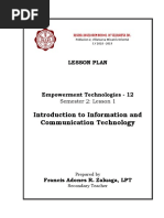 Lesson Plan - EmTech - 12 - Q3L1 - Information and Communication and Technology