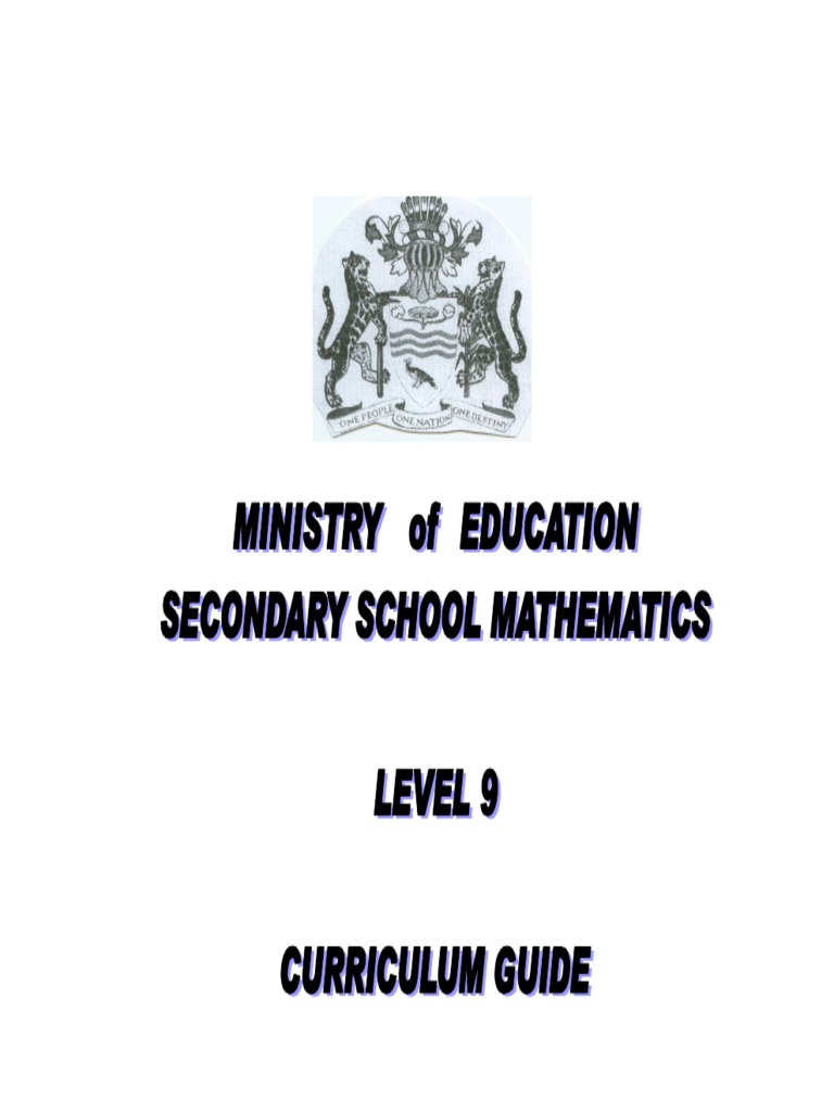 Maths Curriculum Guide Level 9 PDF Set (Mathematics) Curriculum