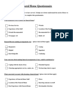 Funeral Home Questionnaire Fillable