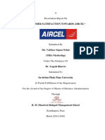 "Customer Satisfaction Towards Aircel": A Dissertation Report On