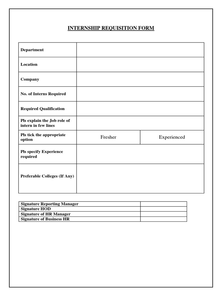 Requisition Form-Intern | PDF