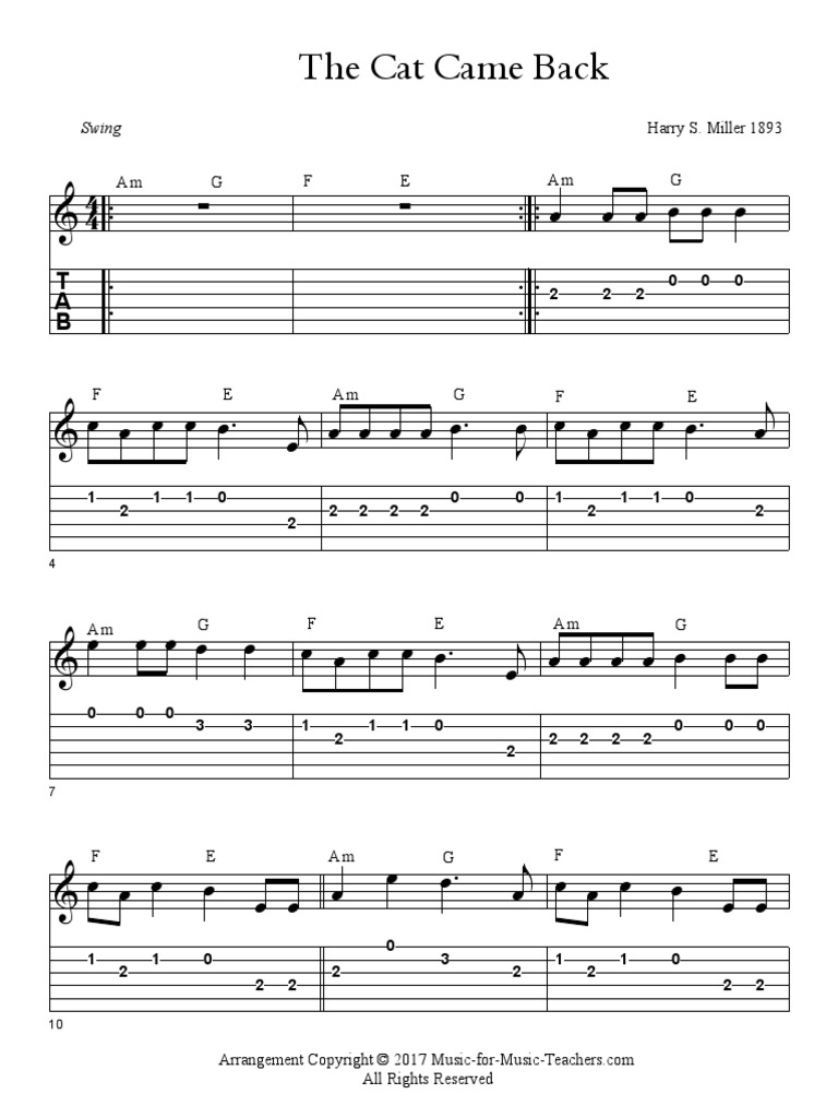 The Cat Came Back | PDF