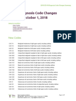 ICD-10 Diagnosis Code Changes Effective October 1, 2018: New Codes