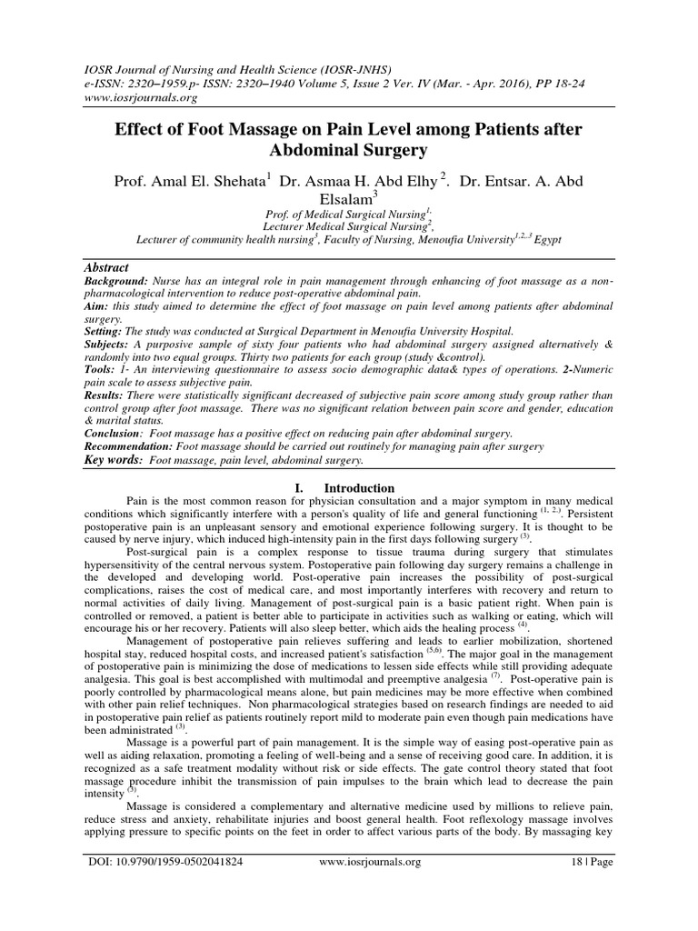 Massage | PDF | Surgery | Pain Management