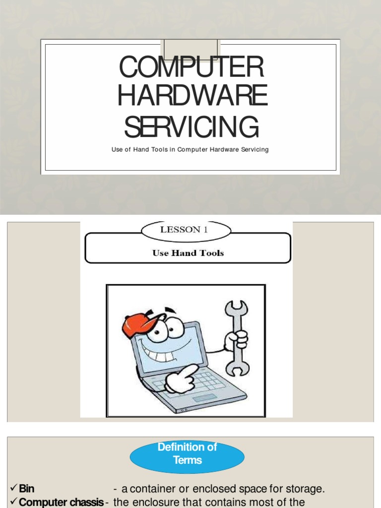 Essential Tools for Computer Hardware Service | PDF | Electrostatic ...