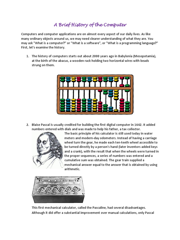 A Brief History of The Computer | PDF | Integrated Circuit | Electronics