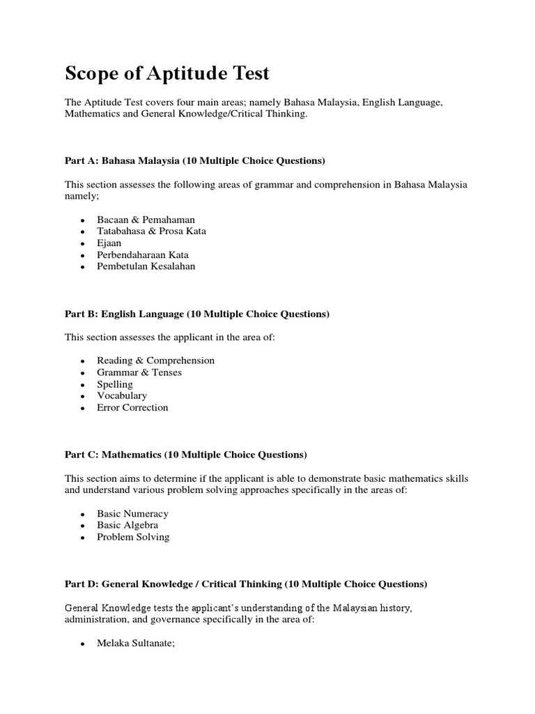 Aptitude Test