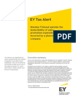 EY Tax Alert: Mumbai Tribunal Upholds The Deductibility of Sales Promotion Expenditure Incurred by A Pharma Company