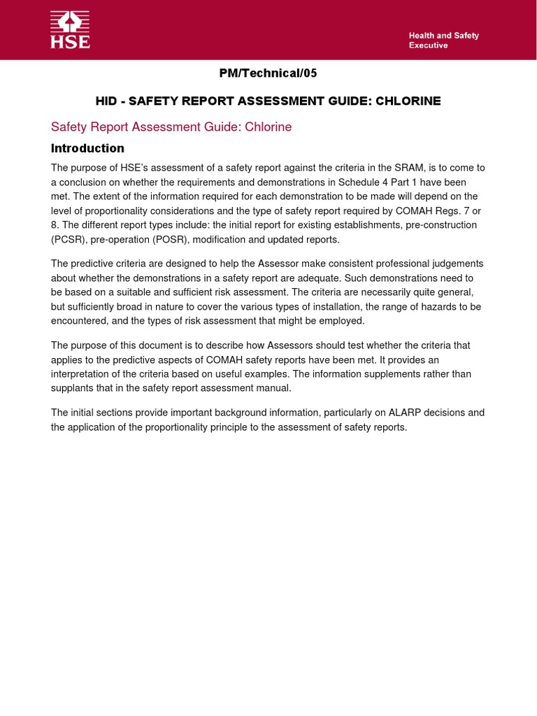 Chlorine PDF Risk Risk Assessment
