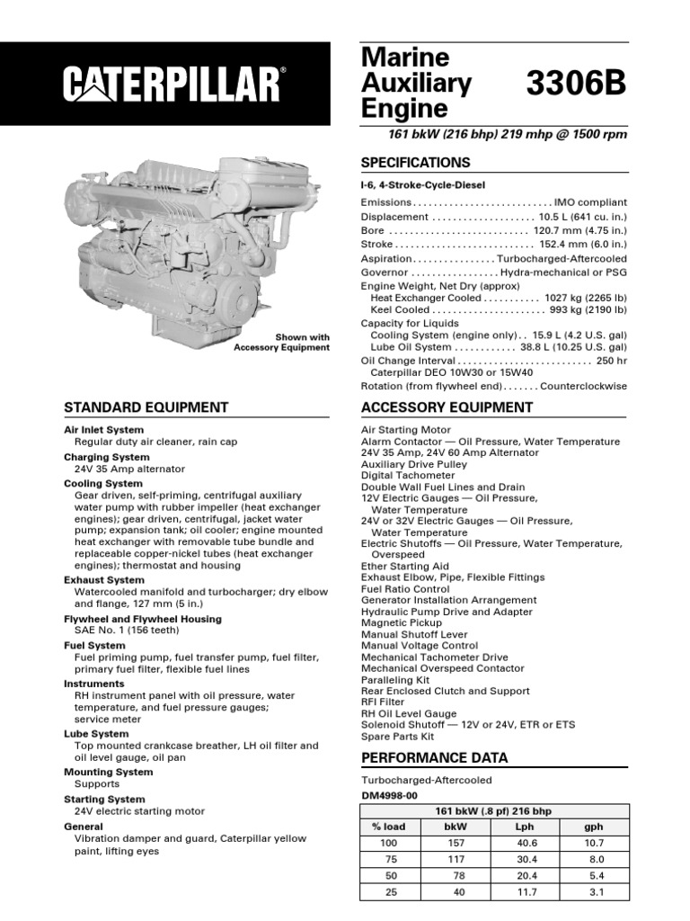 Marine Auxiliary Engine: Specifications | PDF | Pump | Engines