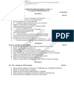 Computer Programming Using C': S.B. Roll No