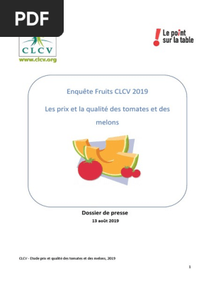 Tomates Et Melons: Enqu�te Qualit� Et Prix  PDF  Tomate 