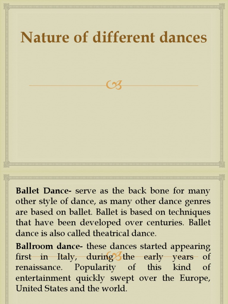 Nature of Different Dances PDF Stress (Biology) Dances