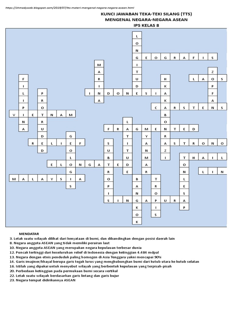 Kunci Tts Mengenal Negara-negara Asean Pdf