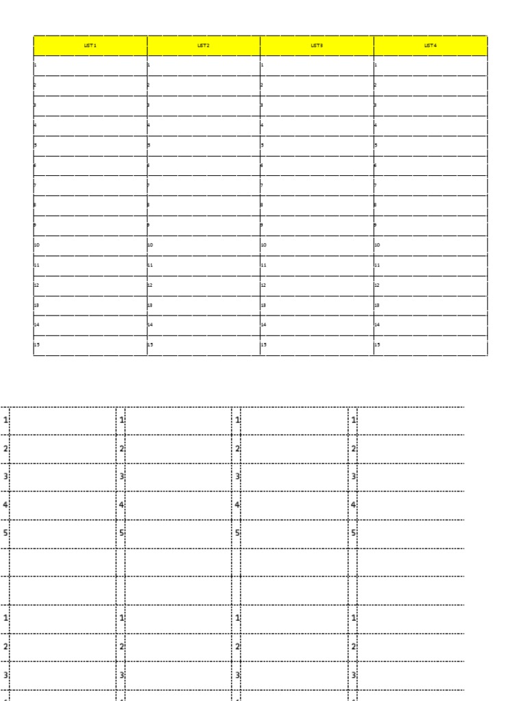 List 1 List 2 List 3 List 4 | PDF