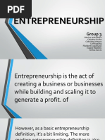 Entrepreneurship: Group 3