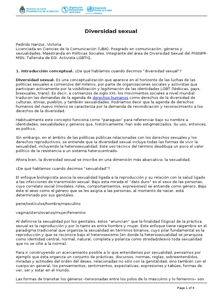 Conceptos y derechos de diversidad sexual | PDF | Identidad de género ...