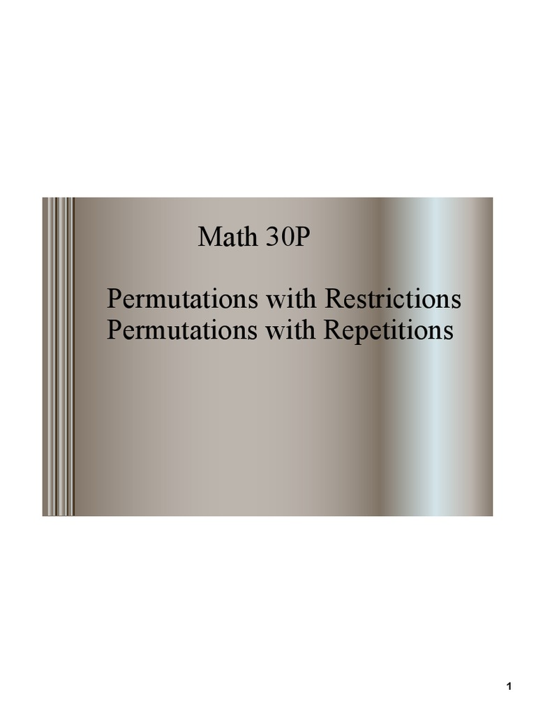 Permutations and Combinations | PDF | Teaching Mathematics