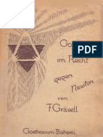 F. Grävell Goethe Im Recht Gegen Newton 1922