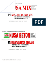 Ready Mix Concrete Mini Pile Product: A. Logo Pt. Nusantara Jaya Mix Gambar Mixer Tolong Di Disainkan