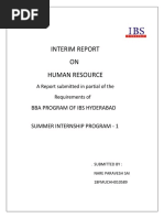 Interim Report ON Human Resource: Bba Program of Ibs Hyderabad