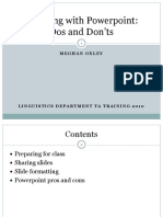 Teaching With Powerpoint: Dos and Don'ts: Meghan Oxley