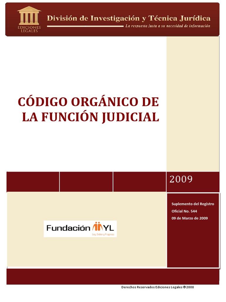 Código Orgánico de la Función Judicial | PDF | Ley procesal | Juez
