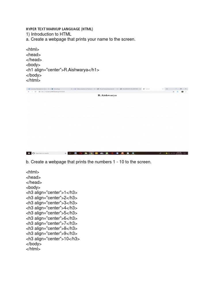 HTML Webpage Creation Guide | PDF | Web Page | Html