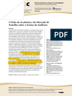 A Visão Da Academia e Do Mercado de Trabalho Sobre o Ensino Da Auditoria