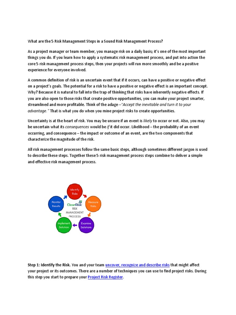 5 Steps for Effective Risk Management | PDF | Risk Management | Risk