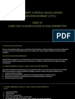 Development Control Regulations For Greater Bombay (1991) Land Use Classification & Uses Permitted