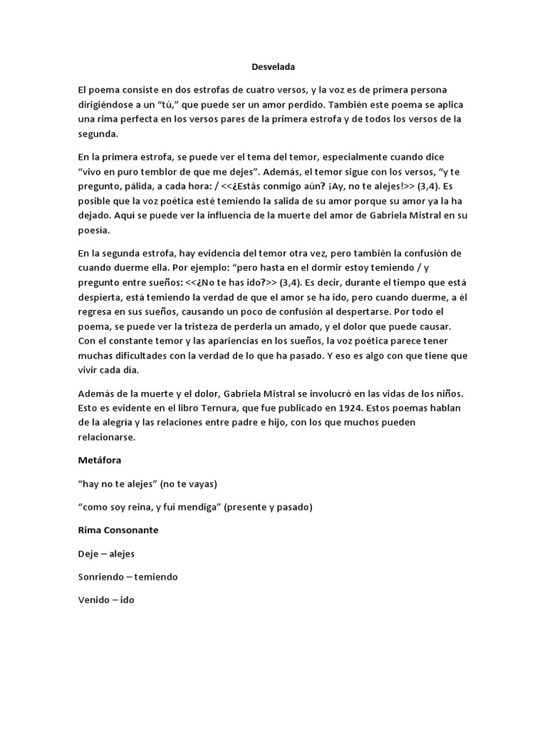 Desvelada Pdf Poesia Rima