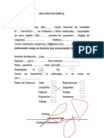 Declaracion Simple Poseedor