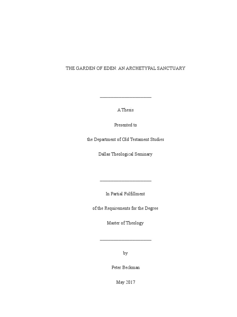 The Garden Of Eden An Archetypal Sanctua Pdf Pdf Genesis Creation
