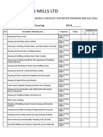 Mechanical Check List For Rieter Drawing RSB-D22