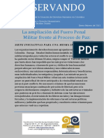 AMPLIACIÓN DEL FUERO PENAL MILITAR