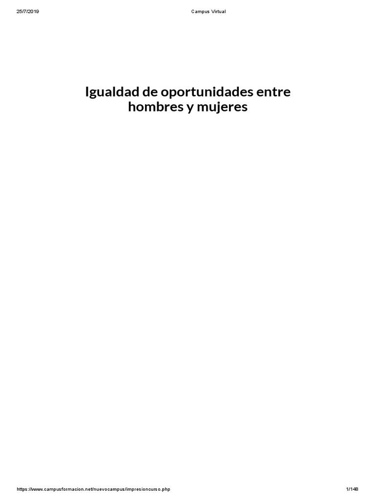 Igualdad de Oportunidades Egs 2019 | PDF | Género | Estudios de género