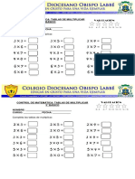 Controles de Tablas de Multiplicar 3°