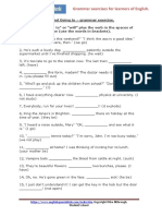 Grammar Exercises For Learners of English