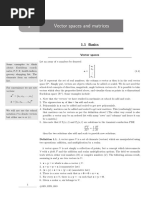 1 Vector Spaces and Matrices: 1.1 Basics