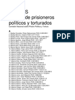 Lista de Presos Politicos CHILE 1973-1990