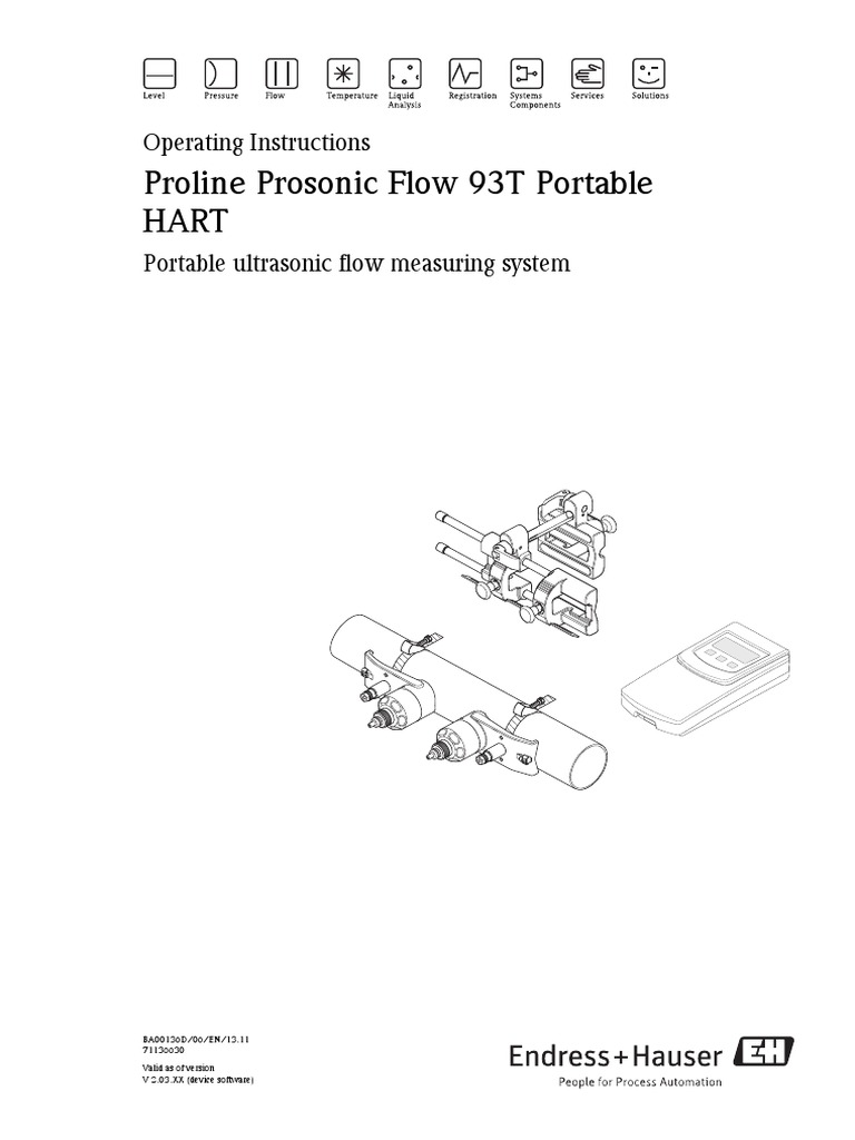 Proline Prosonic Flow 93T Portable Hart: Operating Instructions | PDF ...