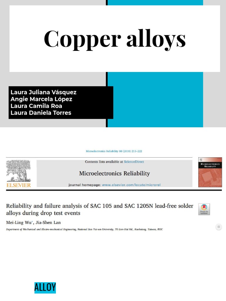 Copper Alloys: Laura Juliana Vásquez Angie Marcela López Laura Camila ...
