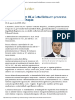 ConJur - Laurita Vaz Nega HC a Beto Richa Em Processo Por Fraude a Licitação