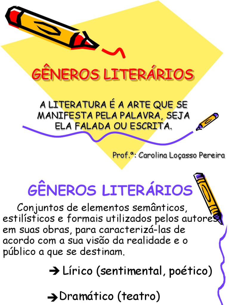 PPT - GÊNEROS LITERÁRIOS PowerPoint Presentation, free download - ID:5397725